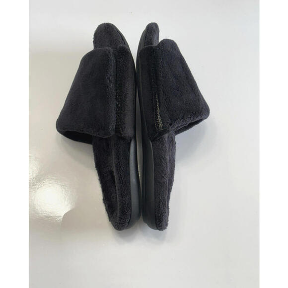 Vionic Dream Cozy Women's 8 Black Faux Fur Slide Slippers Adjustable Comfy Flats - Picture 7 of 16